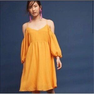 🍊 Moulinette Soeurs (Anthropologie) Orange Dress – Size S ✨